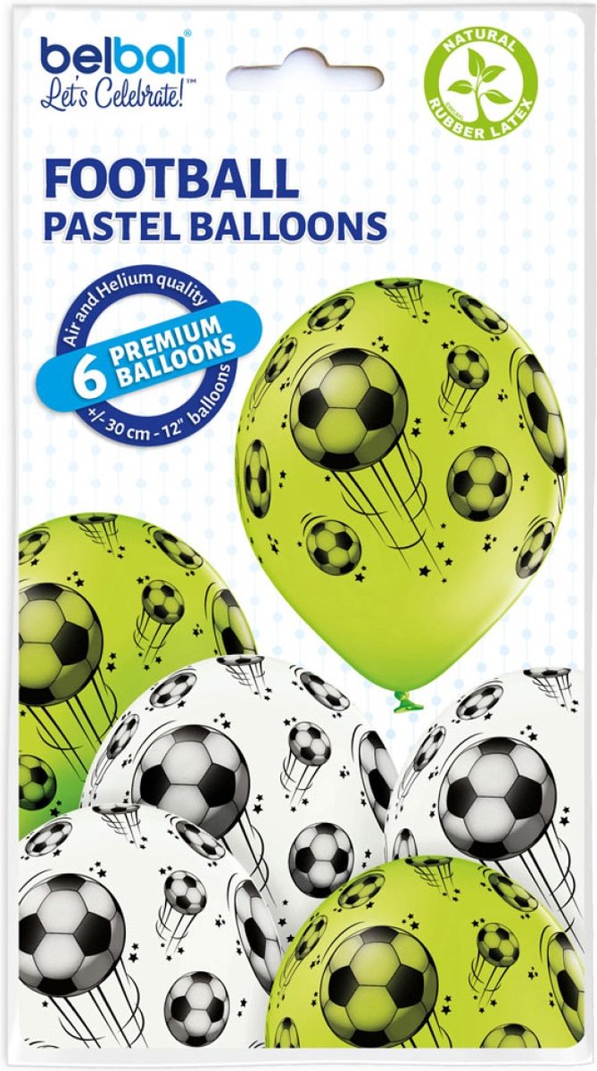 Voetbal ballonnen, 6 st. Belbal [EAN=sku]